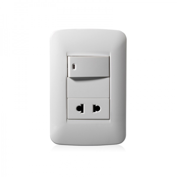 22mm 16A 1 way switch 1gang 2pin Euro-American socket