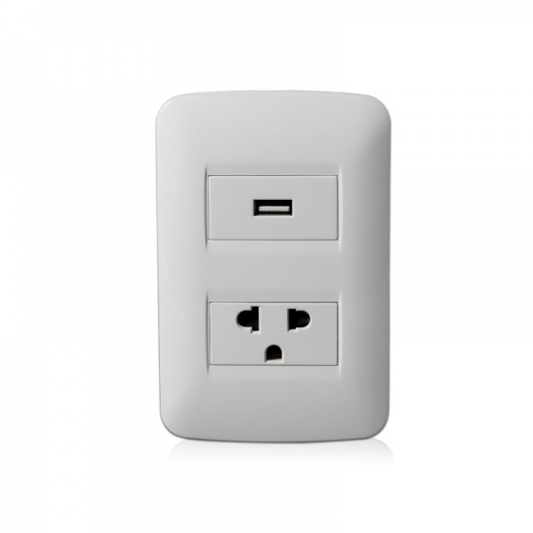 Single USB socket 1 gang 3pin Euro-American socket