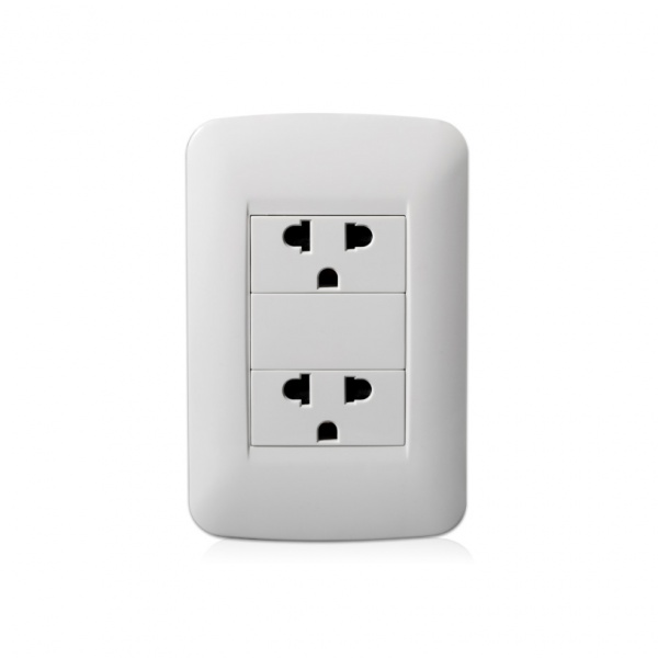 1 gang 3pin Euro-American socket x 2 1 gang blank plate
